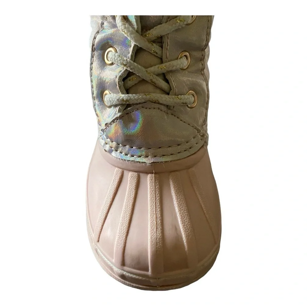EVA & ZOE-PINK AND WHITE SNOW BOOTS-GIRLS SIZE 10